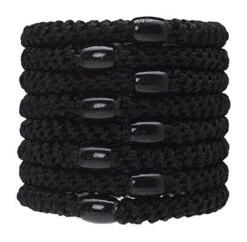 L.Erickson Grab & Go Ponytail Holders Set Of Eight - Black