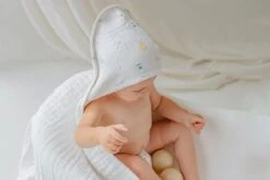 Nest Design 9 Layer Organic Cotton Hooded Towel (Baby) - Ox-Standing! 95x95cm -Selected Baby Products Stores 9 layer cotton hooded baby towel ox standing 5