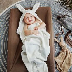 Elodie Details Hooded Towel - Vanilla White Bunny -Selected Baby Products Stores hooded towel vanilla white bunny elodie details ss20 lifestyle 2 web