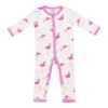 Kyte Baby Printed Romper In Flamingo 12-18 Months