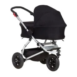 Mountain Buggy Mini Carrycot Plus For Swift For Canada - Black -Selected Baby Products Stores mountain buggy mini swift carrycot plus in black canada version 3 4 view