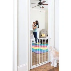 Qdos Auto Close SafeGate With Extensions - White -Selected Baby Products Stores qdos auto close safegate with extensions white 3