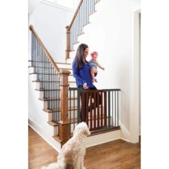 Qdos Spectrum Pressure Mounted Gate - Mahogany -Selected Baby Products Stores qdos spectrum pressure mounted gate mahogany 3