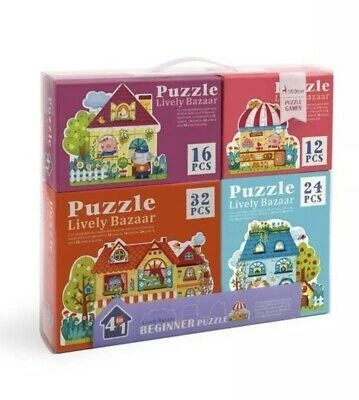 Mideer Beginner 4 In 1 Puzzle - Lively Bazaar 3+ 1 Mideer Beginner 4 In 1 Puzzle - Lively Bazaar 3+