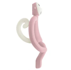 Matchstick Monkey Animal Teething Toy In Dusty Pink