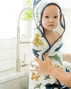 Little Unicorn Cotton Hooded Towel & Wash Cloth Dino Friends -Selected Baby Products Stores uh0008 little unicorn cotton hooded towel dino ls 1024x1024