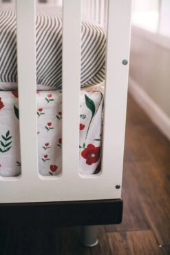 Little Unicorn Cotton Muslin Crib Skirt Summer Poppy -Selected Baby Products Stores un0002 un0200 little unicorn crib sheet grey stripe skirt summer poppy ls 1024x1024