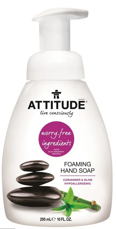 Attitude Super Leaves Foaming Hand Soap Coriander & Olive 295ml 1 Attitude Super Leaves Foaming Hand Soap Coriander & Olive 295ml
